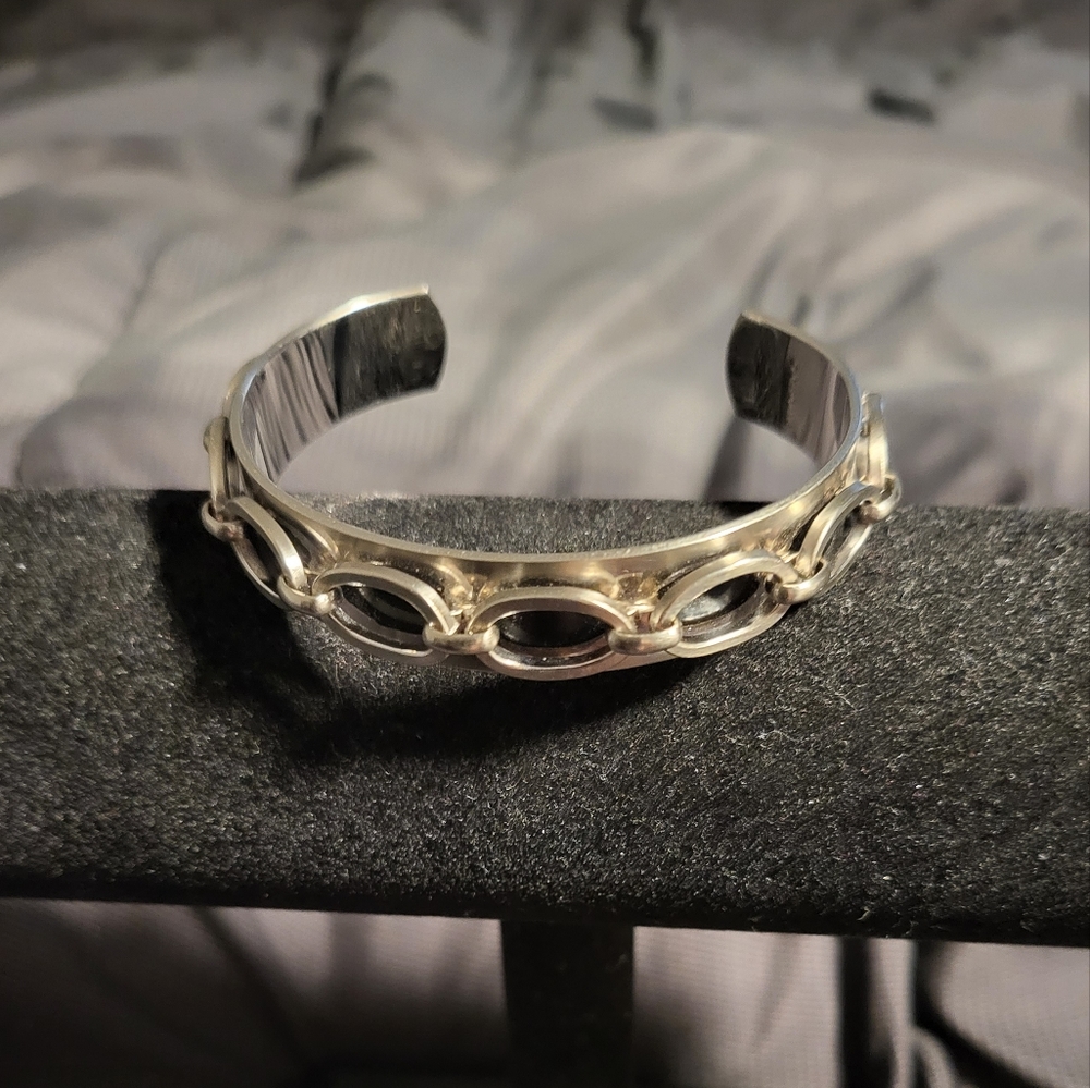 Caroline, vintage cuff bracelet, mid century modern jewelry.